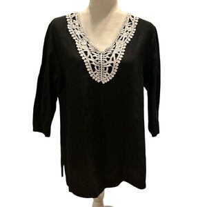 Premise Black Top with V Neck